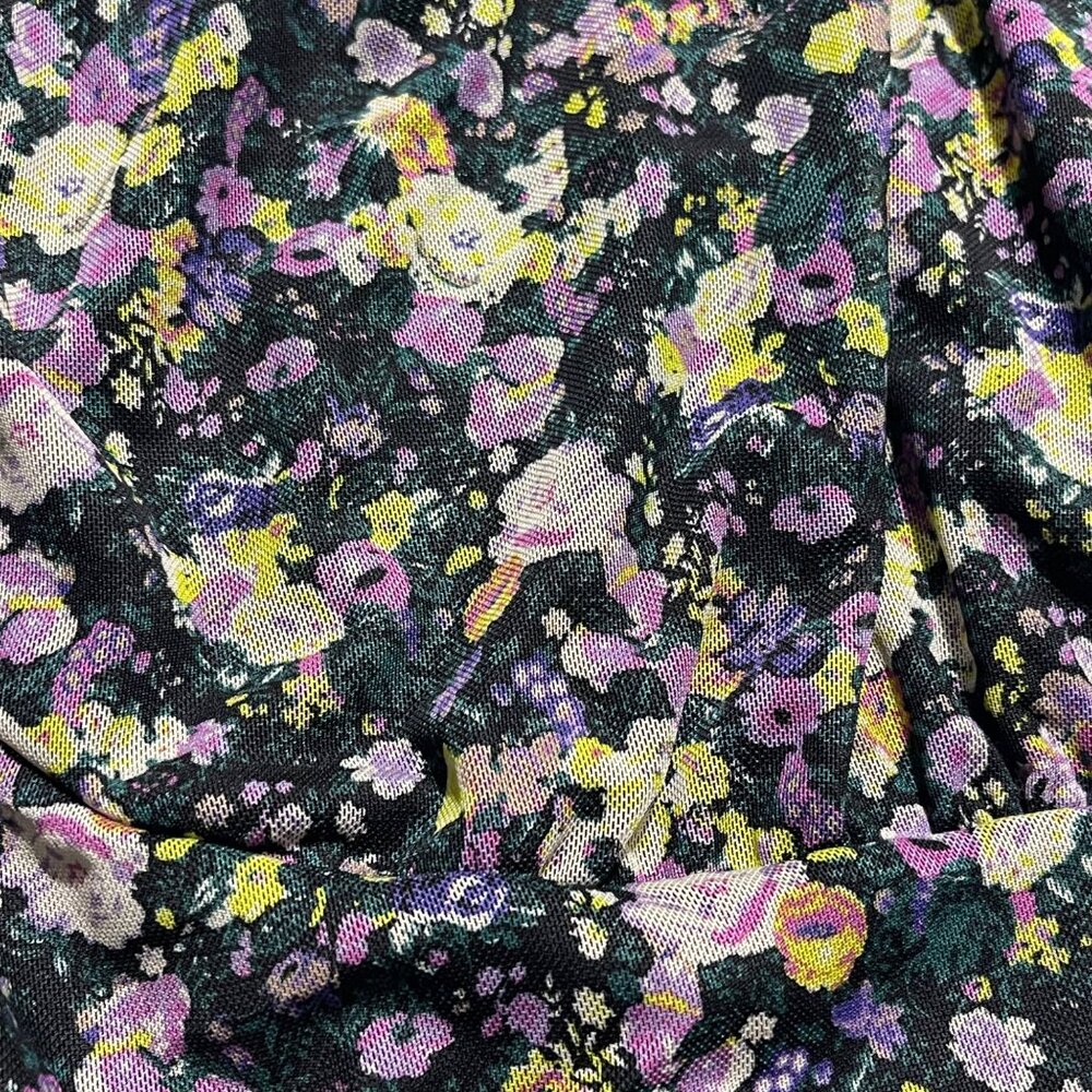 Love Fire Womens Floral Crop Top Blouse Black Floral, Size 3X, New - Picture 3 of 8